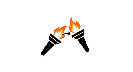 Iconic symbol for sharing passion, knowledge and ideas by passing on the torch of inspiration