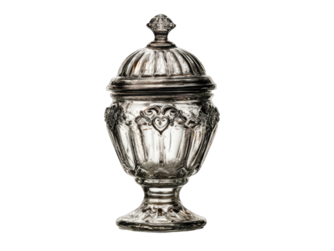 Ornate Glass Bowl with Lid