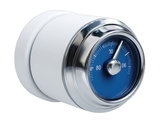 White instrument gauge with blue face