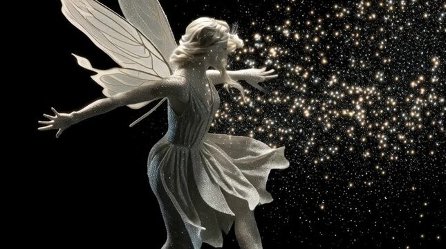 Glittering Fairy in Flight