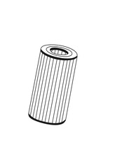 Oil filter element on white background. Car Oil or fuel filters isolated on white.