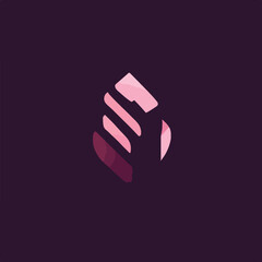 Modern Minimalist  Logo on Dark Purple Background.eps