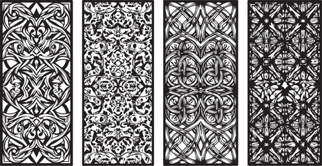 Obraz premium Geometric & Floral Wall Panel Vector Bundle