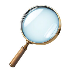 Magnifying glass with gold frame