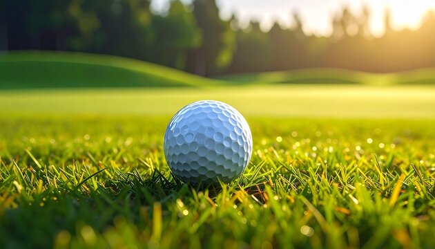 golf ball on grass  - Powered by Adobe