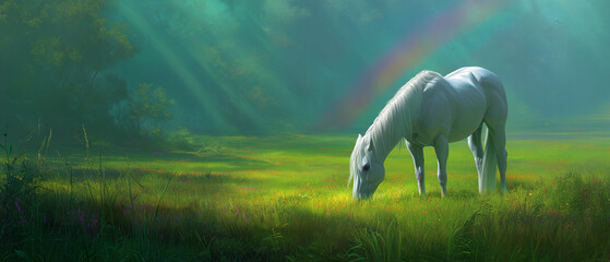 white_horse_grazing_in_a_tranquil_meadow_rainbow_light