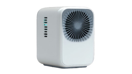 Compact, white air circulator