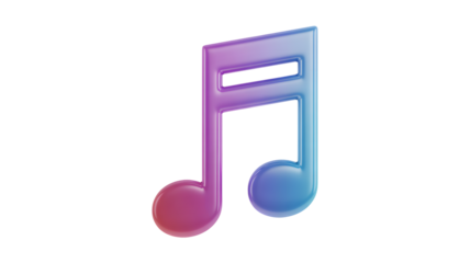 Vibrant musical note icon with a gradient, perfect for modern music app design element