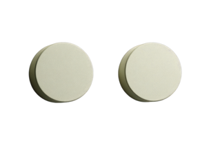 Two light beige circles, slightly beveled edges