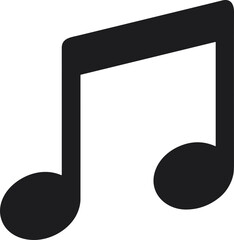 Simple Bold Black Musical Note Sign Shape Single Icon Element