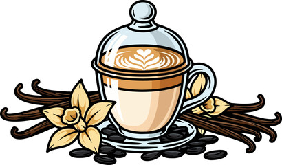 Vanilla Latte Vector Illustration