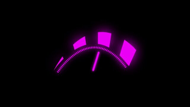 Business data analysis gauge meter animation loop with performance level indicator and color scale. 4k Animation.Animated gauge meter chart showing progress..