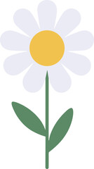 Simple Flat Daisy Flower Illustration Spring Blossom Floral Element Icon