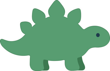 Simple Shape Solid Color Stegosaurus Dinosaur Prehistoric Creature Illustration Graphic
