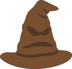 Simple Flat Illustration of Magical Sorting Hat for Wizard School © Dika