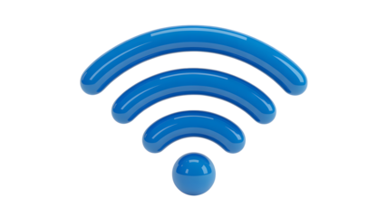 Stay connected with this modern and clean blue wifi symbol for your tech projects