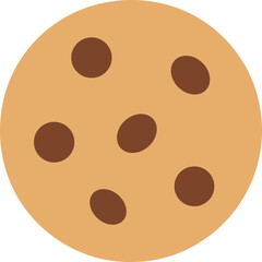 Simple Flat Design Chocolate Chip Cookie Sweet Treat Illustration