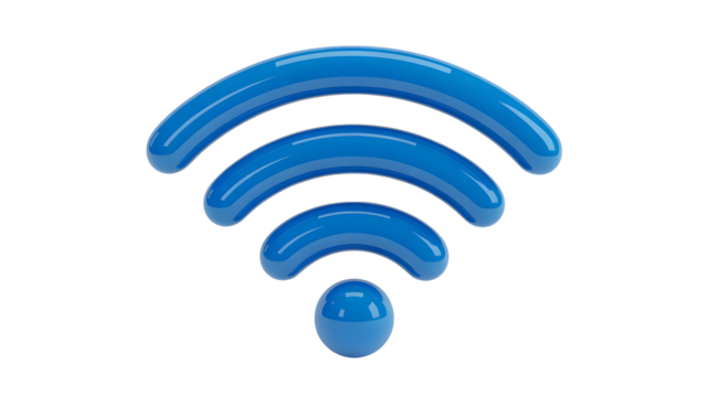 Stay connected with this modern and clean blue wifi symbol for your tech projects