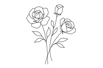 Floral silhouette icon set. botanical, nature, flower, plant, garden, rosaceae collection