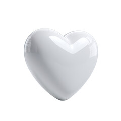 A smooth, off-white, heart-shaped object with subtle highlights and shadows, suggesting a glossy, three-dimensional form