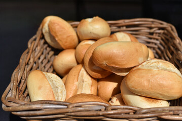 Fresh rolls in the basket