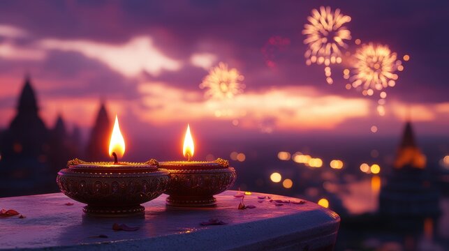 Banner design for diwali festival and podium,Diwali light decoration candle with fireworks,Stage,Product display Showcase design sparkle background,Deepavali,Dipavali,3D podium illustration.