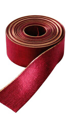 Rolled crimson leather strip