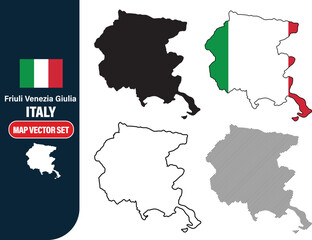 Friuli Venezia Giulia Italy Map Vector
