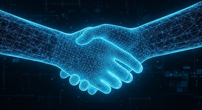 Digital handshake technology partnership agreement innovation