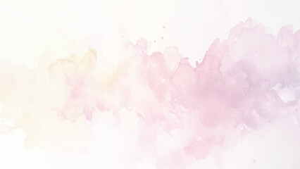 Fototapeta premium Pastel pink abstract painted watercolor aquarelle paper template design texture background. Pink watercolor backgro