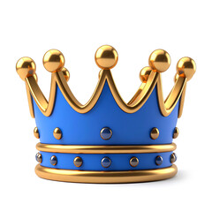 青い王冠の3Dイラスト（3D illustration of a blue crown）
