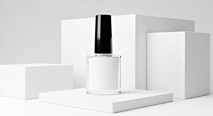 Expressive Color Nail Polish Mockup Clean Studio Light Layered Display Beauty Products