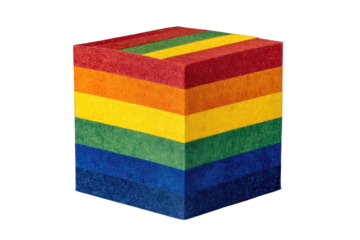 Rainbow layered cube
