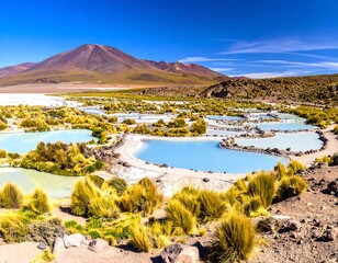 Hot springs in a desert landscape