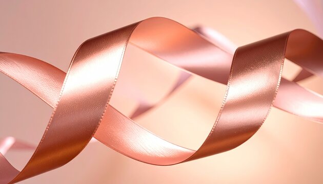 Rose Gold Ribbon Spiral Abstract Background