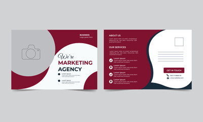 Corporate Postcard or Eddm postcard design template, Corporate Business Postcard Template Design, Simple Minimal Postcard Template, Business Postcard Layout