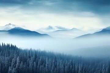 Obraz premium Mountain landscape forest outdoors.