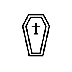 Obraz premium Elegant coffin icon with cross offers solemn symbolism