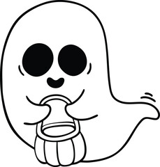 illustration halloween ghost hand drawn concept vector