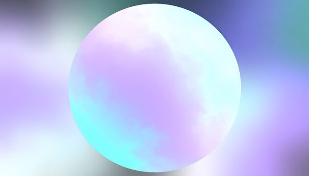 Pastel Holographic Sphere on Soft Gradient Background