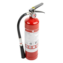 Naklejka premium Red Fire Extinguisher: Safety Equipment & Fire Protection