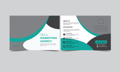 Corporate Postcard or Eddm postcard design template, Corporate Business Postcard Template Design, Simple Minimal Postcard Template, Business Postcard Layout