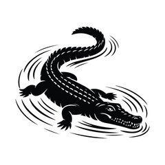 Silent hunter alligator power stealth modern wildlife predator creature design silhouette