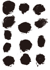 円形グランジブラシベクターセット（15点）
Grunge Circle Brush Vector Set – 15 Elements
