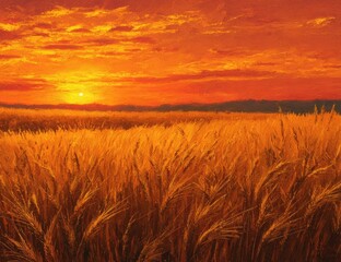 Golden Field at Sunset