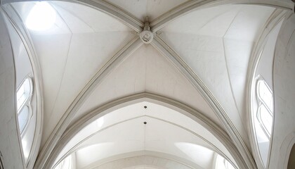 White Gothic Vault Ceiling Interior Architecture