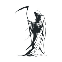A spooky silhouette of the Grim Reaper.