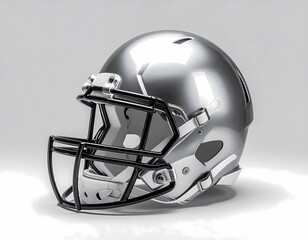 Fototapeta premium Realistic Studio Photograph of Shiny American Football Helmet on Plain Background