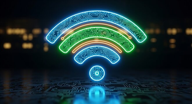 Wireless internet wifi network connection technology signal icon