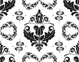 Ornate black and white repeating pattern